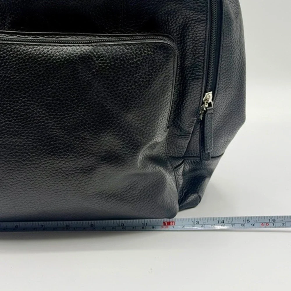 Cole Haan Black‎ Pebble Grain Leather Backpack Mens Commuter Travel Bag Luxury